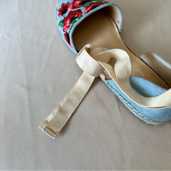 Jessica Simpson Fippo Floral Embroidered Denim Espadrilles Size 10 M EUC - Picture 12 of 16